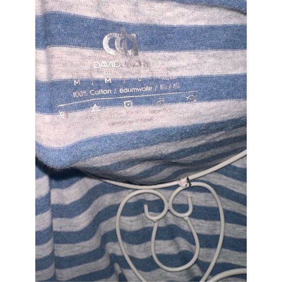 Nice David Archy Shirt Men's Large Gray Striped Casual Long Sleeve 100% Cotton M - Picture 3 of 5